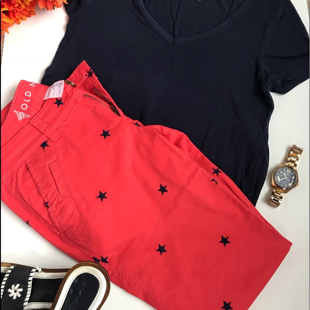 Fun Summer Old navy star pants, orange and bright